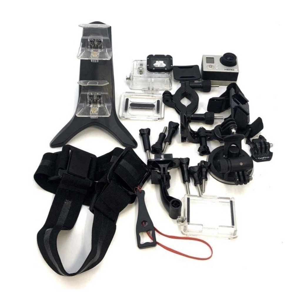 GoPro HERO3 Camera & Accessories Lot Silver Edition Action Camera UNTESTED